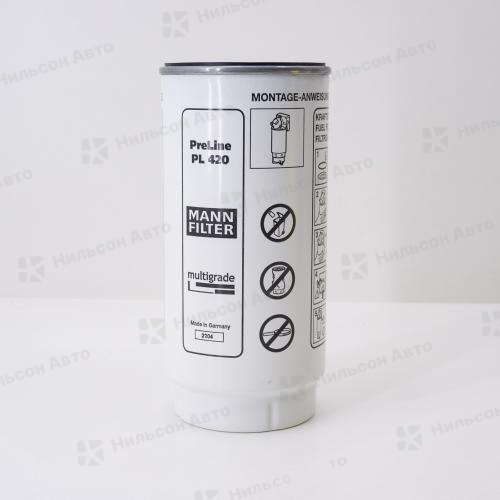 Фильтр на сепаратор, топливный, (круглый), PRELINE420, MANN 