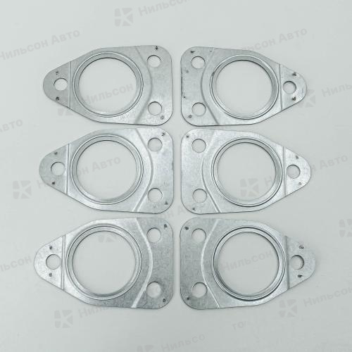 Прокладка выпускного коллектора HINO RANGER H07D, H07C, QUNZE (металл) (комплект 6 штук)