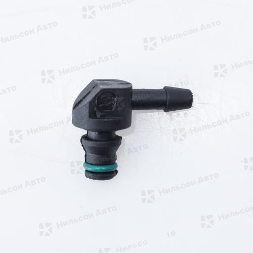 Штуцер обратки форсунки, D 0,6 мм, (Г-образный/пластик), NEEDFUL