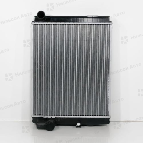 Радиатор двигателя MMC CANTER 4M40, 4M51, пластиковый без заливной, в530*ш440*т50, (без бачков), вид 2, патрубки в одну сторону, SAT