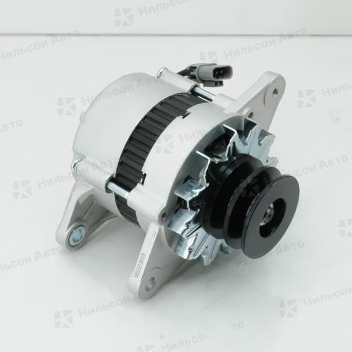 Генератор 24V NISSAN DIESEL FE6, без вакуума, 2 клиновой, фишка прямоугольная на 3 контакта выносная, 50 Amp, KRAUF 