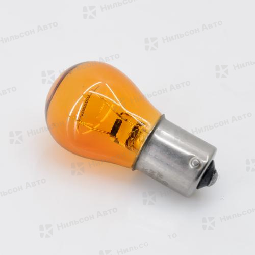 Лампочка в поворот на 1 контакт большая, 24V/PY21W, LYNXAUTO  (желтая, с цоколем бобышки со смещением)