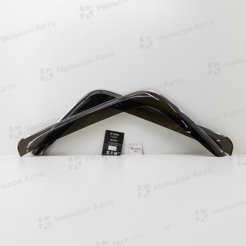 Ветровик передней двери MITSUBISHI CANTER 2009 год, R+L, комплект на обе двери, COBRA TUNING (хромированные)