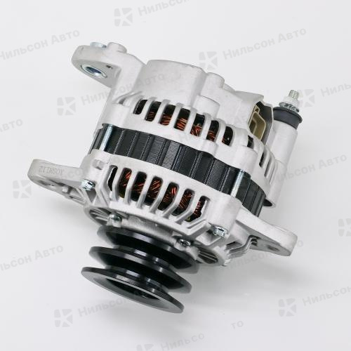 Генератор 24V MMC CANTER/HYUNDAI 4D33, без вакуумника, 2 клиновой, фишка прямоугольная на 2 контакта, 35 Amp, KRAUF