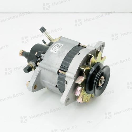 Генератор 24V ISUZU ELF 4BE1, 4BC2, вакуумник сзади, 1 клиновой, фишка круглая на 3 контакта буквой Т, 35A, ZEVS (металлический насос)